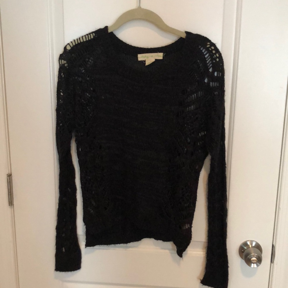 Black Cutout Staring at Stars Sweater